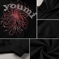 Sweat-shirt à capuche unisexe personnalisé avec logo, imprimé 3D en mousse perlée, coupe oversize, style streetwear printemps, vente en gros