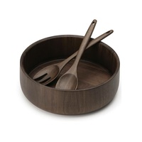 Bol en bois d'acacia fait main de qualité supérieure pour servir des salades fraîches, des fruits, du pain, des collations, des pâtes et pour une décoration élégante de la salle à manger.