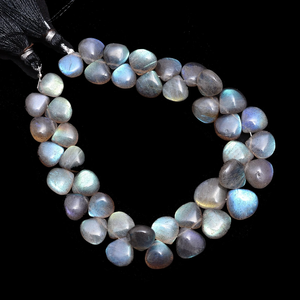 Perles de Labradorite AAA 8mm-12mm, forme cœur lisse, pierres précieuses semi-précieuses naturelles de haute qualité, pierre de lune feu, pour bijoux - Product Image 1