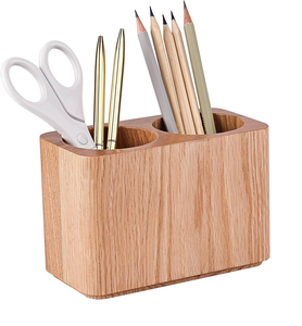 <b>Rustic</b> Wooden Pencil Holder Engraved logo Business Gift Ballpoint Wooden case Pen Holder For Office Home Use - Product Image 5