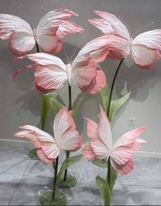 Decoraciones de Mariposas de Papel Crepé Elegantes y de Gran Tamaño LANJO, Arreglo Floral para Bodas y Eventos - Product Image 4