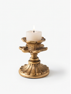 Support de bougie pilier texturé doré antique, décoration de table, centre de table, vente en gros - Product Image 1