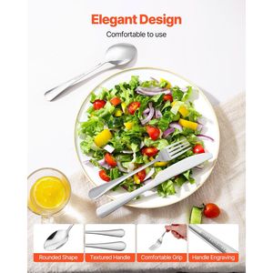 Set di posate da 30 pezzi in acciaio inossidabile per alimenti, utensili con finitura a specchio, lavabili in lavastoviglie, per la tavola - Product Image 4