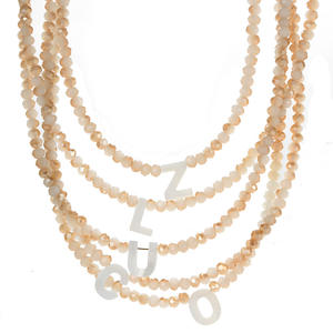 European American High-End Fashion <b>Beaded</b> Necklace with Natural Stone <b>Shell</b> English Letter Bestseller Clavicle Chain - Product Image 5