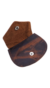 Handmade Genuine Leather Moon Pocket Coin <b>Case</b> Real Leather Coin Purse Pouch Change Holder Wallet - Product Image 6