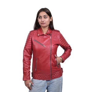 Veste en cuir pour femme OEM/ODM personnalisable en couleur et design avec tissu réfléchissant - Product Image 1