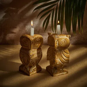 Portavelas Redondo de Madera Hecho a Mano, Soporte para Velas de Té, Impresión Personalizada en 1 Color, Decoración para el Hogar, para Sala de Estar/Mesas, para Navidad y Bodas - Product Image 3