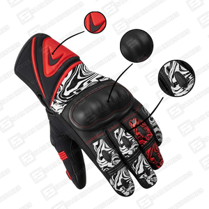 Gants de moto en cuir PU haut de gamme avec impression par sublimation, résistants, compatibles écran tactile et avec protection renforcée des articulations - Product Image 5