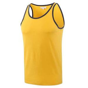 Camisetas sin mangas personalizadas para hombre de Nesta Sports OEM, talla grande, de algodón transpirable, con rayas amarillas y negras, para entrenamiento. - Product Image 3