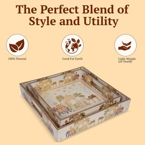 Plateau de service carré en bois au design attrayant, qualité commerciale, pour la décoration de la maison, la salle à manger et la cuisine - Product Image 3