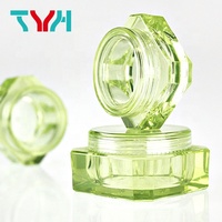 Pot cosmétique en plastique transparent octogonal SAN PS 10ml 15ml 20ml, écologique, recyclable, avec couvercle à vis, pour poudre libre (série BMB)
