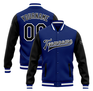 Veste universitaire personnalisée en gros unisexe en laine et cuir, style Letterman, baseball, entièrement personnalisable, broderie sur le devant, coupe-vent - Product Image 4