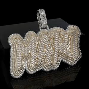 Pendentif Rapper Personnalisé en Argent 925 de Haute Qualité avec Moissanite, Collier Hip Hop, Bijou Plaqué Or, Style Iced Out, Certifié GRA - Product Image 5