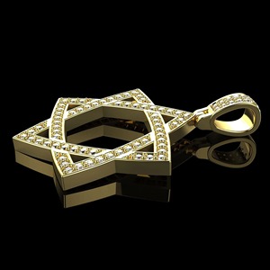 จี้สร้อยคอรูปดาวหกแฉกประดับเพชรโมอิสซาไนต์เพาะเลี้ยง ชุบทองคำขาว 14K น้ำหนัก 0.65 กะรัต /IGI/GRA รับรอง ของขวัญสำหรับชาวชาวยิว - Product Image 4