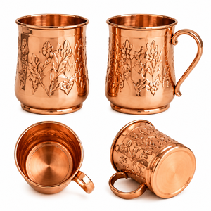 Wholesale <b>Pumpkin</b> Shaped Ribbed Copper <b>Mug</b> Pure Copper Moscow Mule Cocktail Cup with Brass Handle for Halloween On Sale - Product Image 6