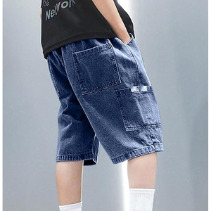 Shorts en jean OEM vintage délavés unisexe coupe ample streetwear avec logo personnalisé et poches cargo – Vente en gros - Product Image 2