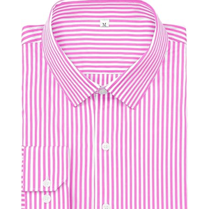 Chemise à manches longues rayée et boutonnée, résistante aux plis, pour homme, décontractée et habillée - Product Image 1