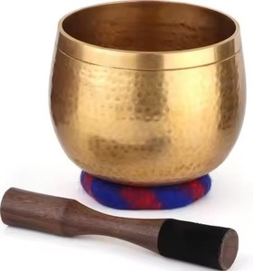 Bol chantant en métal de style tibétain pour la méditation, la thérapie, le yoga, la guérison et la relaxation - Product Image 3
