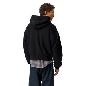 Sudaderas con capucha para hombre, de alta calidad, 100% algodón polar, extragrandes, 500 g/m², con logotipo personalizado, para uso en invierno, color negro. - Product Image 4