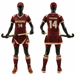 Uniforme de Hockey sobre Césped Premium para Mujer, 180 GSM, Poliéster, Diseño con Paneles Dorados y Marrones, Sublimación, Logotipo Personalizado - Product Image 6