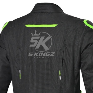 Veste de moto unisexe imprimée 5 Sports, grande taille, manches longues, noire avec accents verts, coupe-vent, toutes saisons - Product Image 6