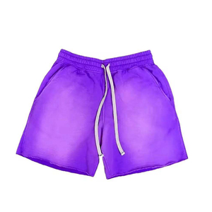 Shorts en coton rose 100% avec cordon de serrage, logo frontal, style streetwear, écologiques, respirants, décontractés, taille mi-haute pour hommes - Product Image 2