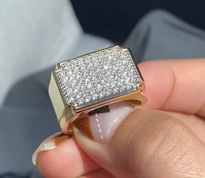 Moissanite Round Cut Diamond Pave <b>Set</b> <b>Ring</b> For Men's Original 925 <b>Sterling</b> <b>Silver</b> Fine Classic Style Gift For Birthdays party - Product Image 1