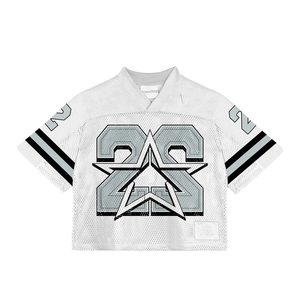 Maillot de football américain personnalisé unisexe à col en V, manches courtes, en mesh respirant, imprimé par sublimation, uniforme d'équipe - Product Image 1