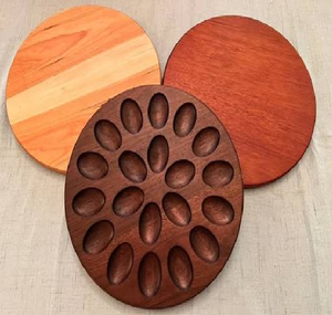 Plateau rond en bois pour œufs, 24 emplacements pour œufs au chocolat, à prix abordable - Product Image 2