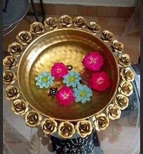 โถลึกทำจากดอกกุหลาบดีไซน์สวย,ภาชนะจำเป็นสำหรับห้องครัวเสิร์ฟผลไม้เหล็กดัดสำหรับตกแต่งบนโต๊ะ DIY - Product Image 3