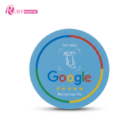 Mini-étiquette NFC RFID en PVC découpée, carte Google Review, bande magnétique EM4305, autocollant adhésif pour avis clients, idéal pour l'hôtellerie