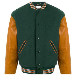 Chaqueta Varsity Unisex en Oferta, con Logotipo Personalizado, Talla Grande, Invierno, Cuello Alto Tejido, Diseño de Parches, 100% Lana, con Capucha - Product Image 3