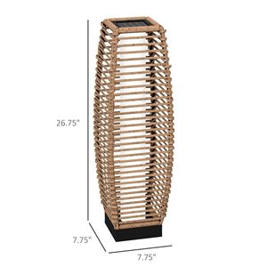 Lampada Solare a LED da Esterno con Accensione/Spegnimento Automatico, Lanterna da Giardino in Rattan con Corpo in ABS, Luce Decorativa per Vialetti e Sentieri - Grado di Protezione IP54 - Product Image 3