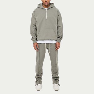 Custom Logo Men's Hooded Windproof Breathable Reversible 100% Cotton <b>Tracksuit</b> with Zipper Fly for Winter Casual Use - Product Image 5