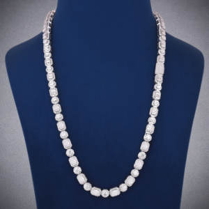 Cluster style solitaire diamond <b>necklace</b> in d vvs clarity for unisex style 925 sterling silver custom jewelry design - Product Image 1