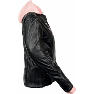 Chaqueta de Motociclista Casual de Cuero Negro Premium para Mujer SAMROZ SPORTS - Product Image 3