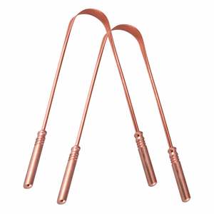 Limpiador de Lengua de Cobre Puro Premium con Bolsa de Viaje de Algodón |   Herramienta Ayurvédica para el Cuidado Bucal |   Fabricante de Marca Privada - Product Image 3