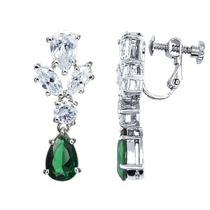 Collar CZ de Boda nupcial verde clásico - Product Image 4