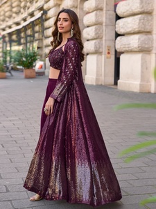 Chal Dupatta de Georgette con Bordado Intenso para Mujer, Ropa Étnica, Verano/Otoño/Invierno, Uso Diario, Fiestas, Bodas y Otras Ocasiones - Product Image 4