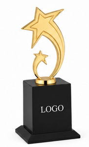 Wholesale High Quality Durable Star <b>Trophy</b> Awards Souvenir Gift Metal Crafts UV Printing Black Blank Base Custom <b>Trophies</b> - Product Image 2