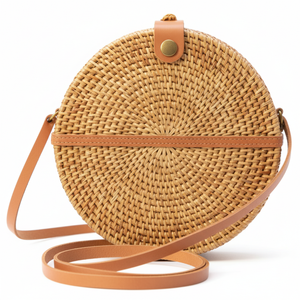 Bali Rattan Handmade Wicker Crossbody Bag Women Summer Beach Boho Style Casual Handbags Luxury Portable Vietnam Supplier OEM - Product Image 1