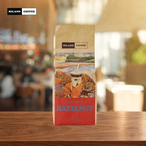 กาแฟอาราบิก้าบดผสมเนยเฮเซลนัทรสเคเฟอีน คั่วกลาง บรรจุถุง 250 กรัม รับผลิตแบบ OEM (Private Label) - Product Image 4