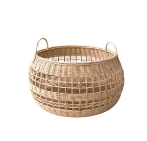 Panier en rotin tressé de qualité supérieure, fait main, naturel, avec décoration en nœud, pour la décoration intérieure et les fêtes - Product Image 2