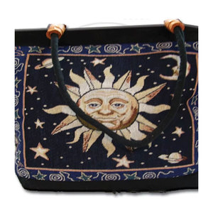 Sac à bandoulière en toile de coton tissé à la main avec motif géométrique Sun Design, sac fourre-tout écologique fait main, léger et décontracté pour tous les jours - Product Image 3