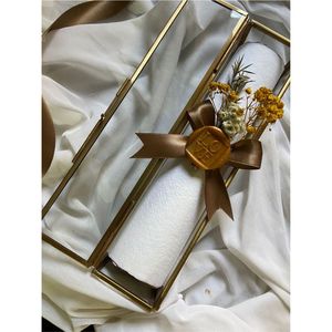 Luxury Glass Brass Scroll <b>Box</b> Wedding Invitation <b>Gift</b> <b>Box</b> Elegant Gold Metal Keepsake Case Decorative Jewelry Display Glass <b>Box</b> - Product Image 5