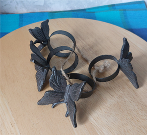 Metal Napkin <b>Ring</b> Customizable Butterfly Design <b>Circle</b> 4 Pieces Luxury Napkin <b>Ring</b> Affordable Price - Product Image 1