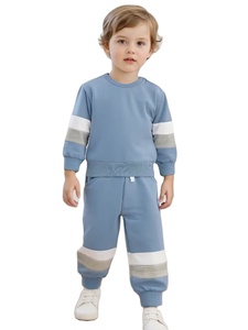 Customized Brand Baby Casual Print Color-Block Zip-Up Hooded Jersey Sweatshirt Joggers 100% Cotton ODM Autumn Winter Knitted - Product Image 3