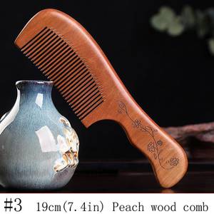 Peine de madera de durazno, peine de sándalo, peine de sándalo natural, peine de madera antiestático, artesanía natural - Product Image 3