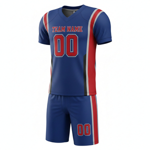 Uniforme de Fútbol Americano Personalizado, Conjunto de Camiseta y Pantalones Cortos con Logotipo Frontal, Impresión Sublimada 100% Poliéster B - Product Image 4