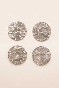 Excellent Quality Handcrafted Luxury Mother Pearl Inlay Coasters MOP Mats Reusable Durable Eco-Friendly Customizable Low Priced - Product Image 5